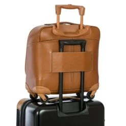 Bric's 39cm 4 Wheel Pilot Case - Pelle -Travel Storage Store brics bpl05260 tan 5