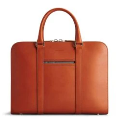 Palissy Slim Leather Briefcase -Travel Storage Store carl cf00902 cognacgrey 3 1