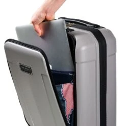 Small Trolley Spinner Front Pocket - Flying Colours Frost Grey -Travel Storage Store tedbaker tbu0409 005 frost grey 3 1
