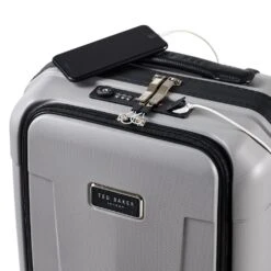 Small Trolley Spinner Front Pocket - Flying Colours Frost Grey -Travel Storage Store tedbaker tbu0409 005 frost grey 5 1