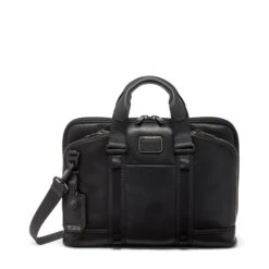 Tumi Academy Brief - Alpha Bravo Leather -Travel Storage Store tumi 142499 black m 1